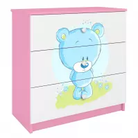 Komoda Pre Detská Babydreams Ružová – Medveď Modrá