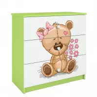 Komoda Pre Detská Babydreams Zelená – Medveď Kvety